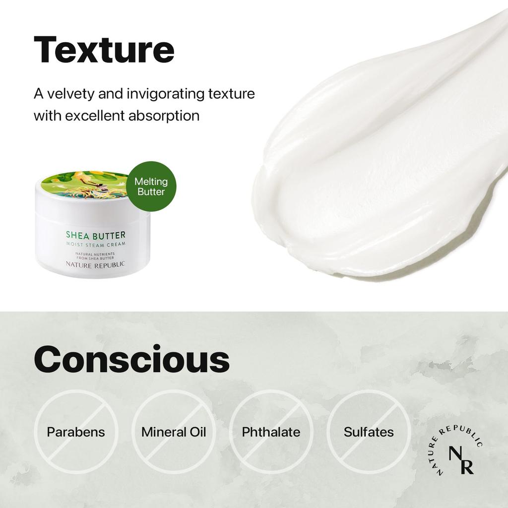 Nature Republic Shea Butter Moist Steam Cream 100ml+ RANDOM GIFT