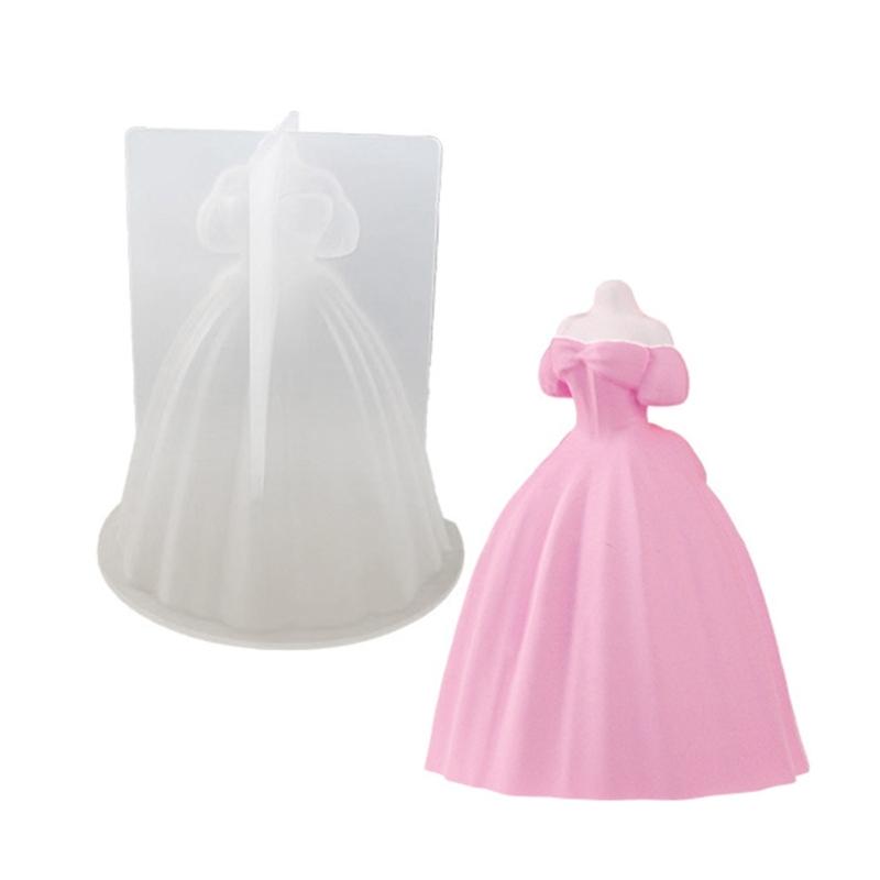 Exquisite Wedding Dress Craft Mold  Crystal Drop Glue Ornaments Moulds Silicone Candle Molds Silicone Craft Molds