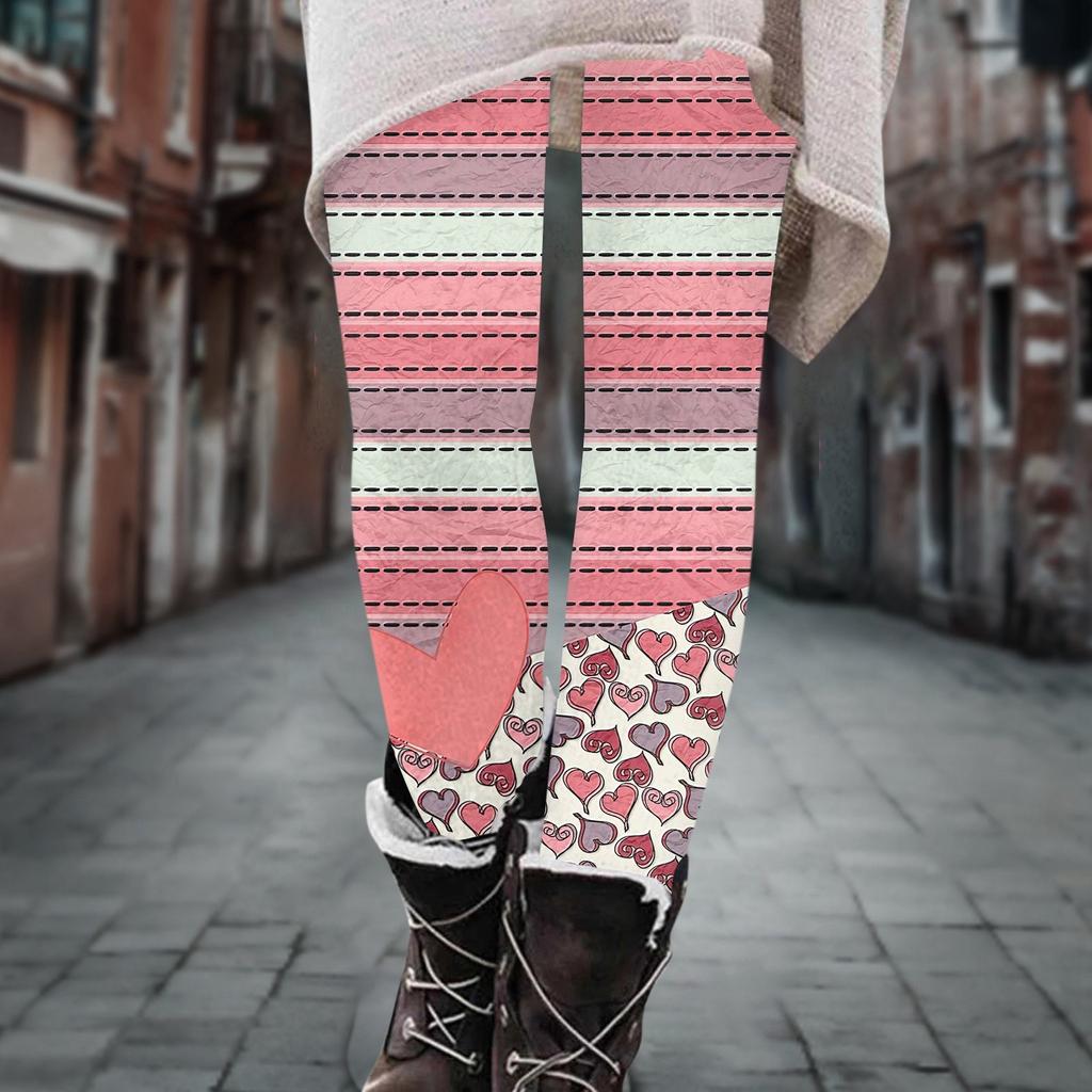 Women's Pants Printed Elastic Soft Cotton Leggings Casual Home Pajamas