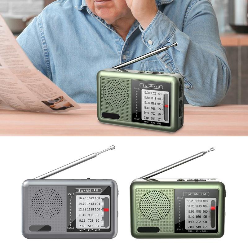 Маленькое коротковолновое радио Перезаряжаемое погодное радио AM Коротковолновое радио Полный диапазон Отличный прием Аудиооборудование Разъем для наушников