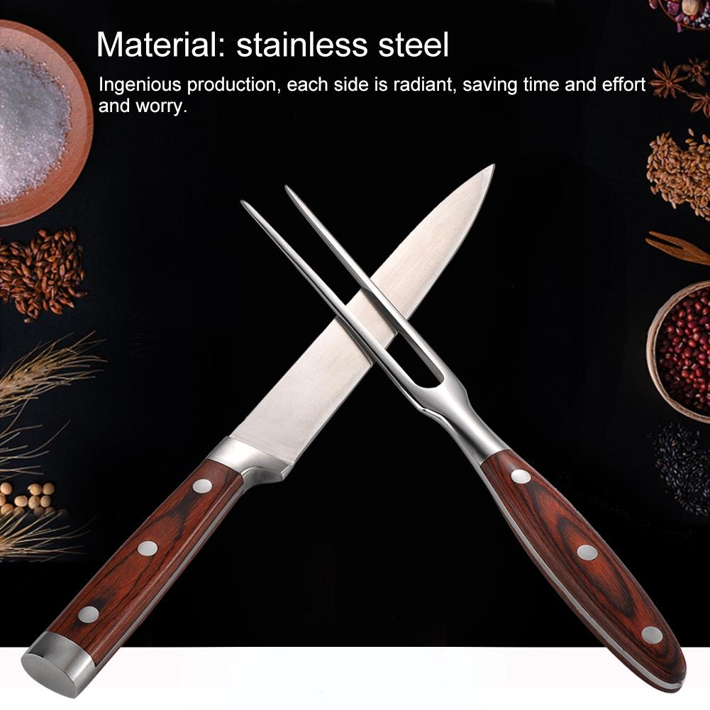 Набор вилок для барбекю, ножей, вилок и ножей из нержавеющей стали для нарезки мяса на барбекю