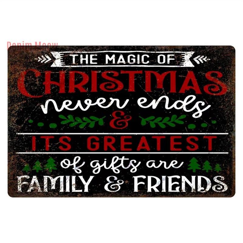 Retro Merry Christmas Metal Wall Decor Vintage Christmas Bakery Metal Sign for Gift Bar Club Cafe Room Decoration WY