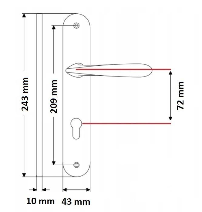 Klamka Na Długim Szyldzie Luxor Satyna 72 Mm