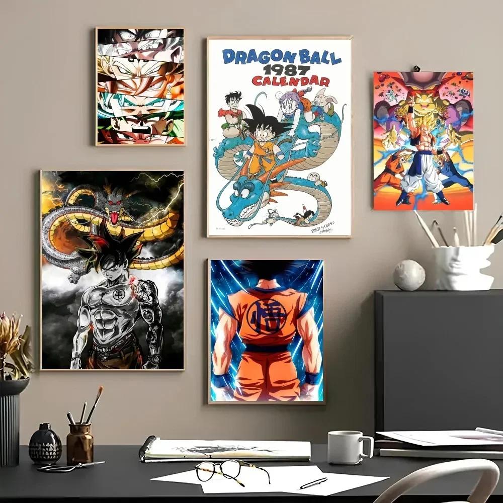 1 шт. Dragon Ball Аниме Плакат Плакат Наклейки Искусство Настенные Росписи Декор Игровая Комната Декор Подарки Каваи HD Картина Кошачьи Машины