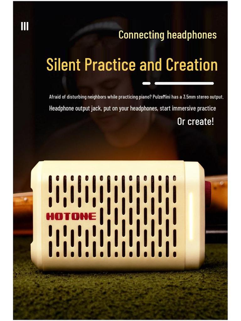 Hotone Pulze Mini Bluetooth Electric Guitar & Bass Amplifier/Speaker for Outdoor Performance