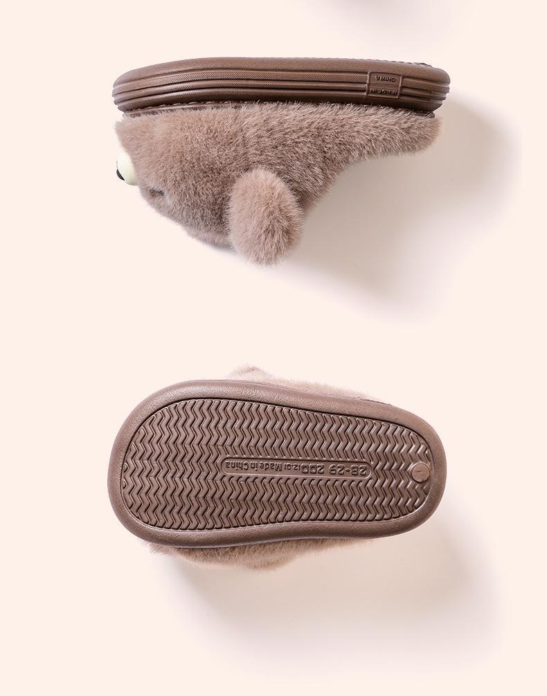 Детские зимние хлопковые тапочки: Мягкая, нескользящая, плюшевая домашняя обувь для мальчиков и девочек