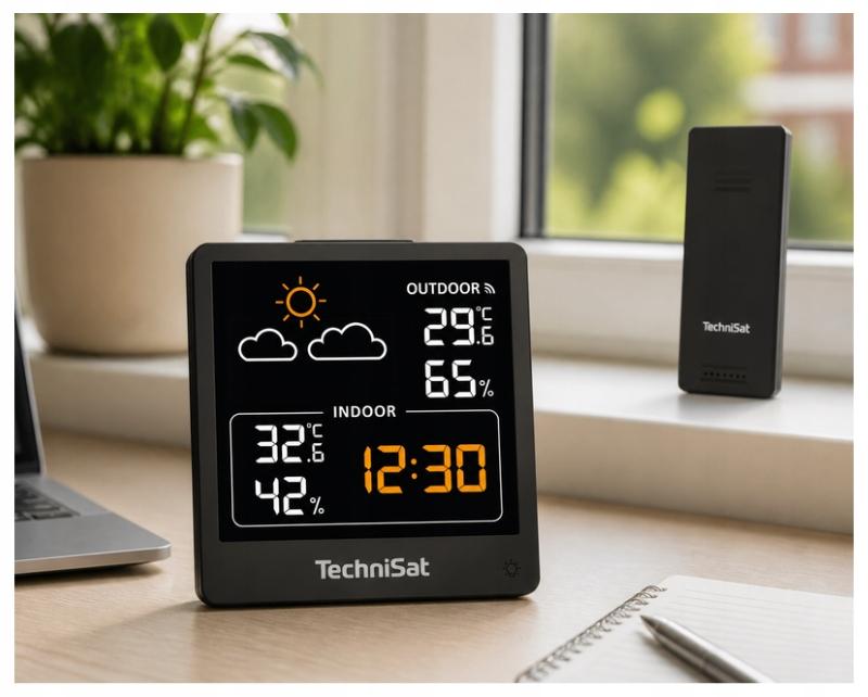 Technisat IMETEO 210 Weather Station Outdoor Thermometer Hygrometer Clock