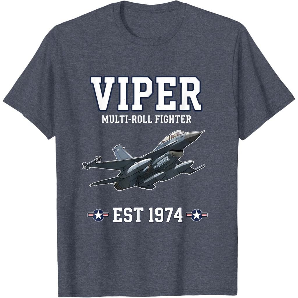 Viper Multi-Roll Fighter Jet Est 1974 Graphic Tee Short Sleeve Casual Cotton T-Shirt for Unisex