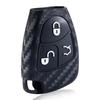 New Carbon Fiber Silicone Car Key Case For Mercedes Benz C B E R Class Gl Cls Clk Slk W203 W211 W204 3Bnt Remote Key Cover