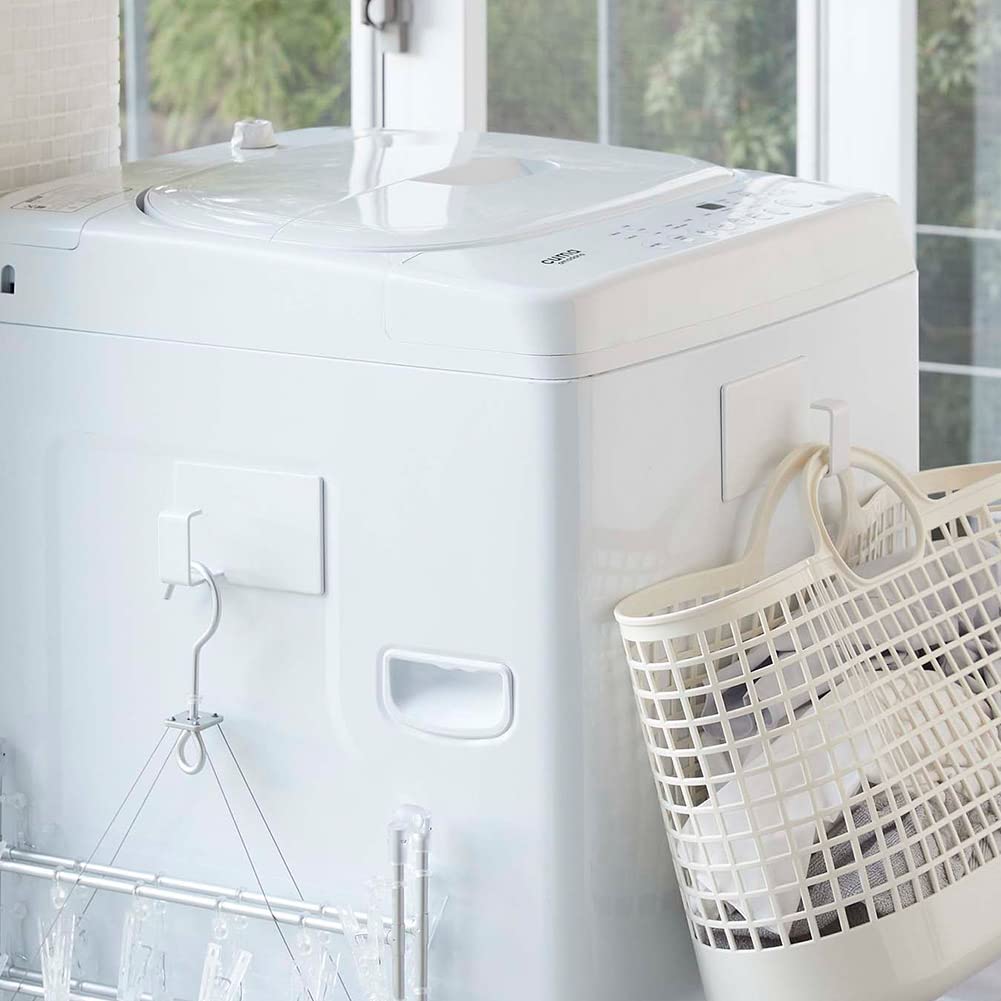 Магнитный держатель для корзины для белья Yamazaki Jitsugyo 5419, набор из 2 шт., белый, прибл.. Ш8XГ4.3XВ12см (за штуку), Плавающая башня, Организуйте