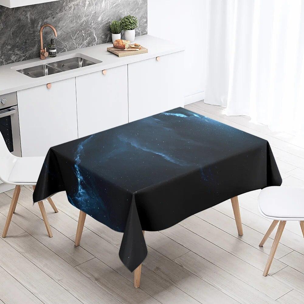 Mysterious Fantasy Space Starry Planet Tablecloth Salon Party Restaurant Decoration Antifouling Waterproof Home Table