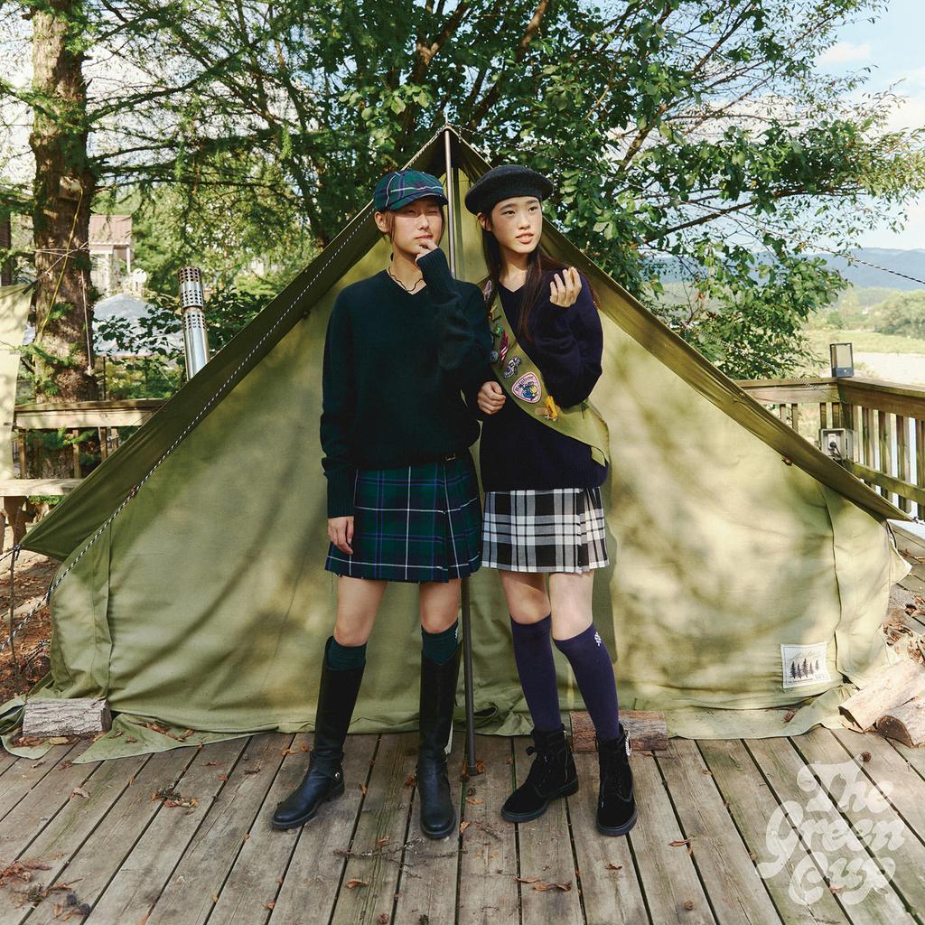 The Green Cup [The Green Cup X Manners] Tartan Skirt – Green