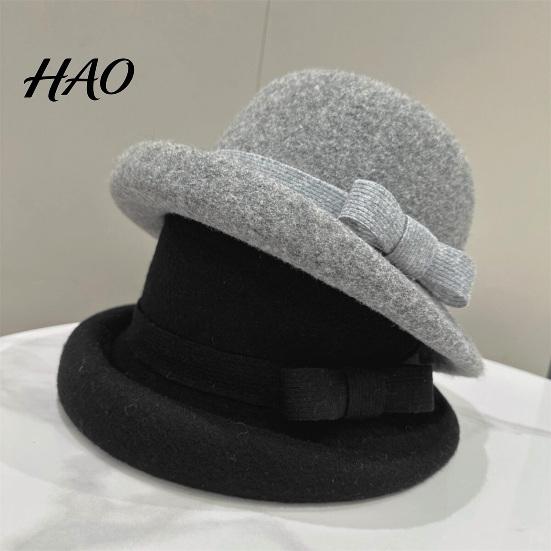 High End Retro Style Hat Classic Felt Cloche for Women, Fall Winter Soft Fedora Bucket Hat, Trendy Feminine Vintage Short Brim Bowler Cap with