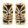 [Q2615] - Позолоченные серьги «Тикки» с золотым ониксом - 9x7 мм