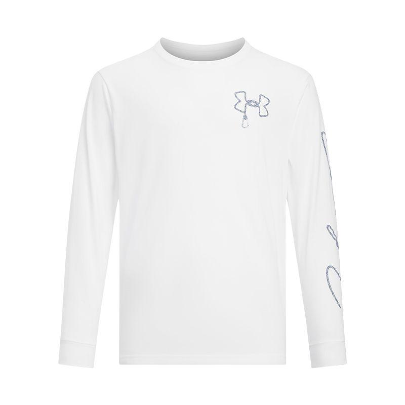 Under Armour Мужская дышащая футболка с длинным рукавом и круглым вырезом для улицы UA Белый 1390228-100