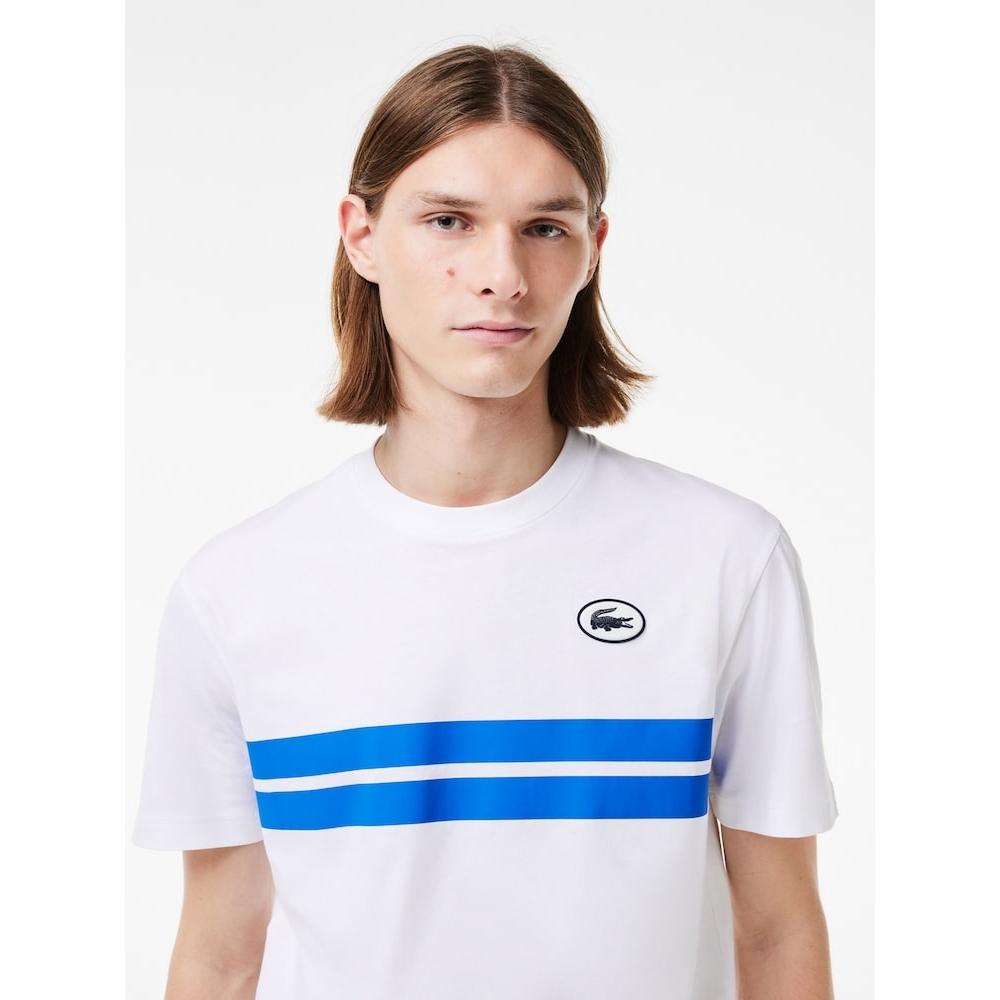 Lacoste Мужская футболка с цветным принтом сзади и крупной графикой Th8590 54g 001 q2nTh8590 54g001