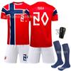 Men Women Soccer Training Jersey Norway Home Kit 2026 Harland 10 Erdal Short Sleeve Sportswear Running Football Basketball