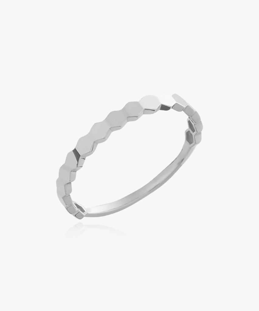 Helene Jewelry Серебряное кольцо 925 пробы Тонкое шестиугольное Miss (Тип C)