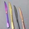 6Pcs Flatware Wenstern Steak Knife Cutlery Set 18/10 Stainless Steel Dinnerware Set Knife Kitchen Dinner Set