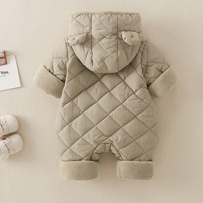 Infants and Young Children's Winter Outfit Thickened Hooded Cotton-padded Jacket Coat Newborn Boys and Girls Baby's Autumn and Winter Suit