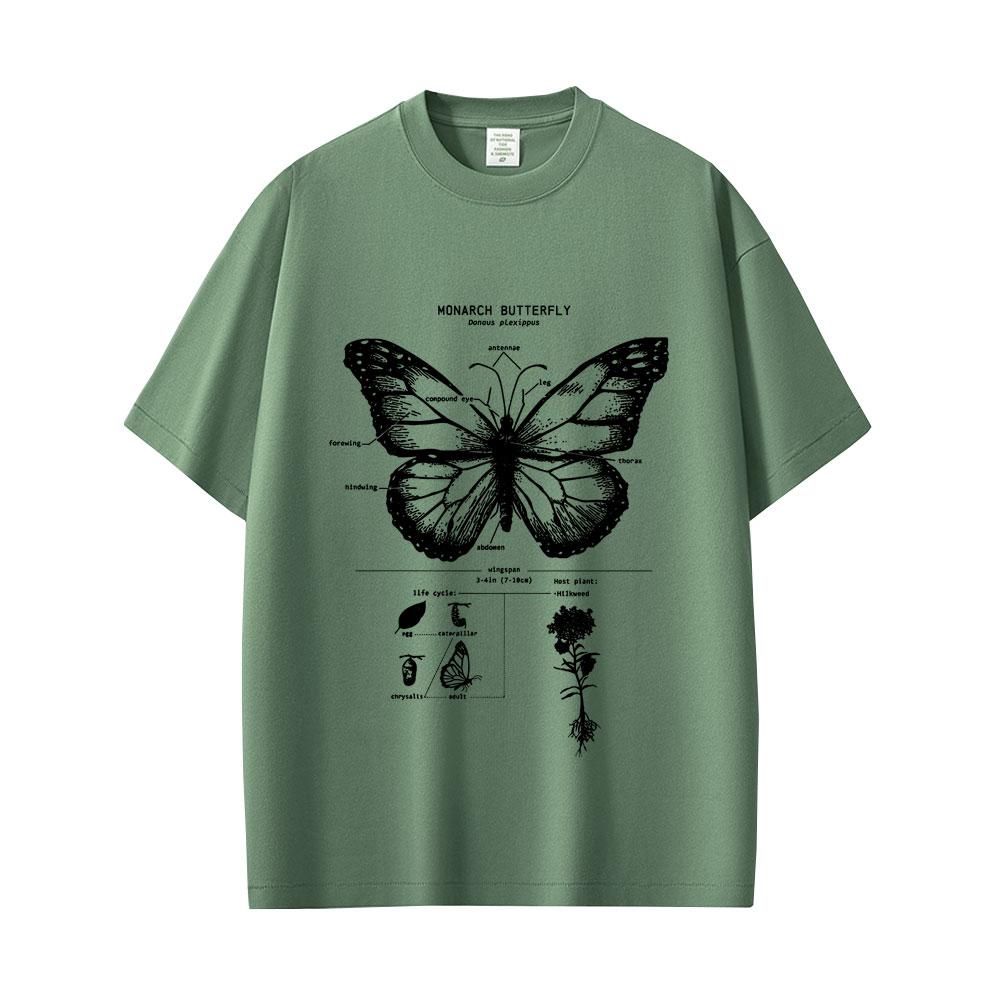 Monarch Butterfly Anatomy Graphic Tshirt Men Women Casual Oversized Funny Tshirt Unisex Fashion Vintage Short Sleeve T Shirts