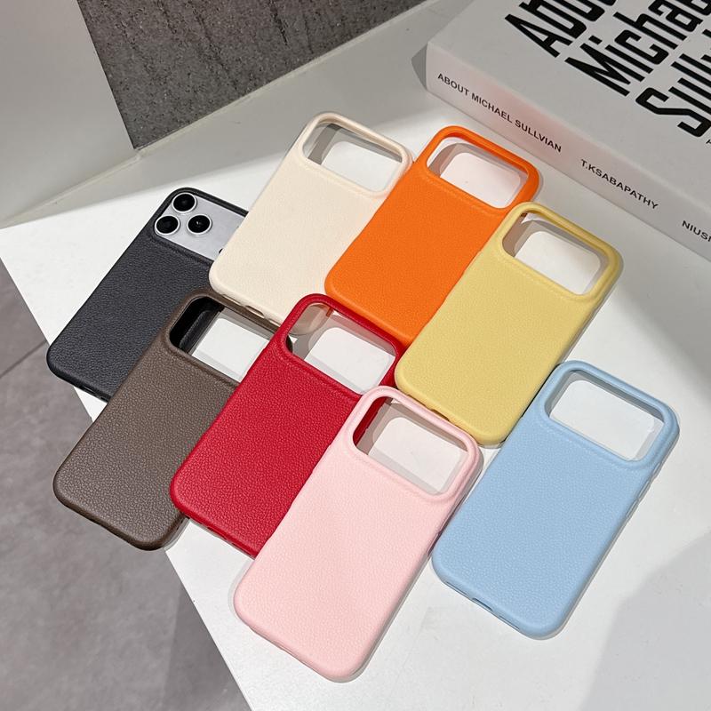 Luxury Leather Texture Soft Phone Case For For Iphone 11 12 13 14 15 16 17 Pro Max Plus Air Shockproof TPU Bumper Back Cases Cover