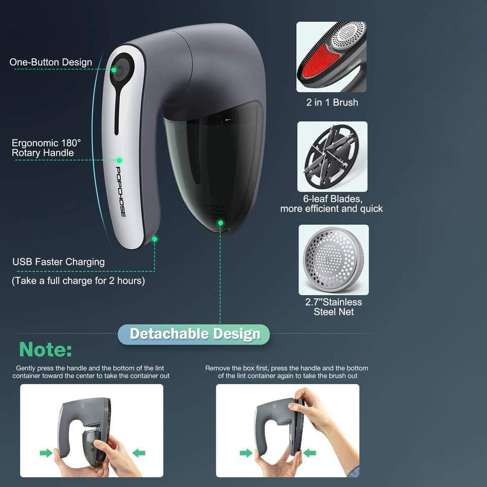 Xiaomi Rechargeable Electric Clothes Lint Remover Fabric Shaver Ball Removing Device Portable Fuzz Pet Hair Roller Hair Manual Cleaner