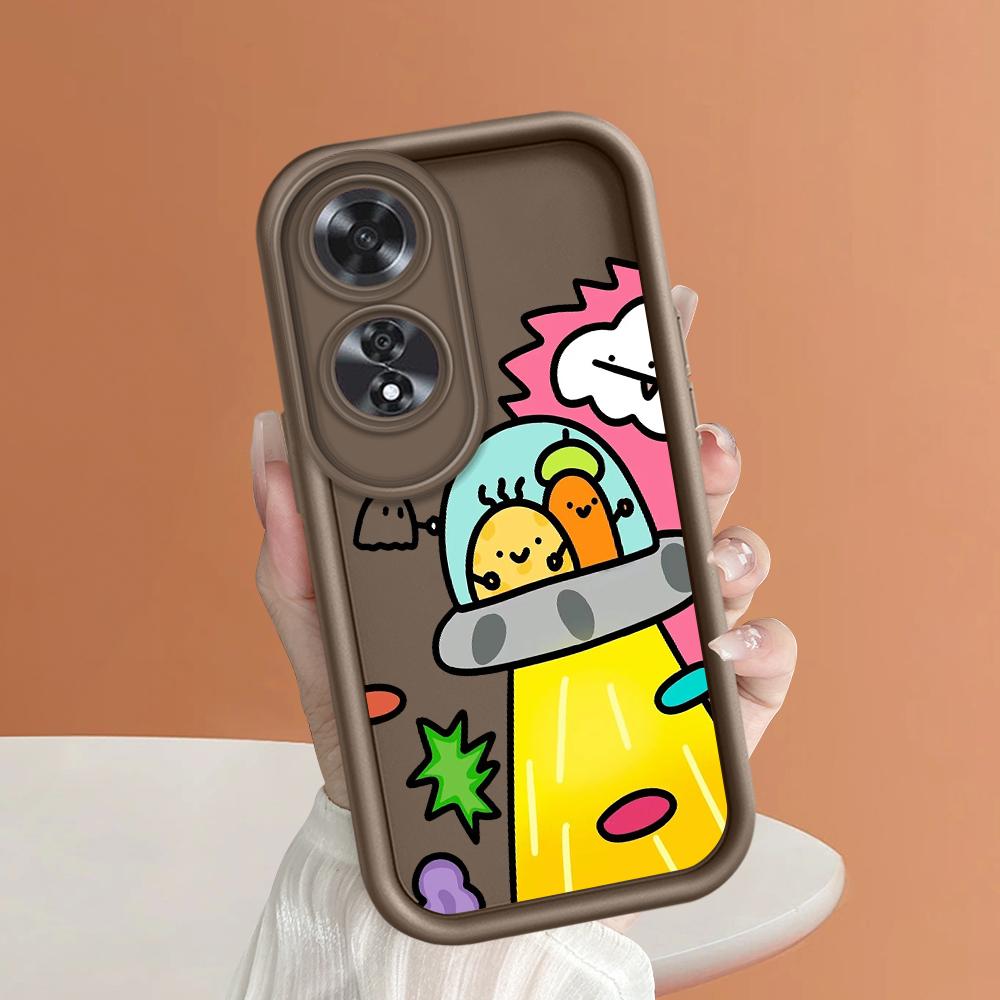 Для Realme 11 11x 12x 12 Pro C21 C30 C33 C35 C65 OPPO A18 A38 A60 A96 Reno 10 11 12 Pro Мягкий силиконовый квадратный чехол с изображением космического корабля, противоударный