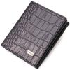 Небольшое кожаное портмоне для мужчин с тиснением под крокодила CANPELLINI 21738 Черный