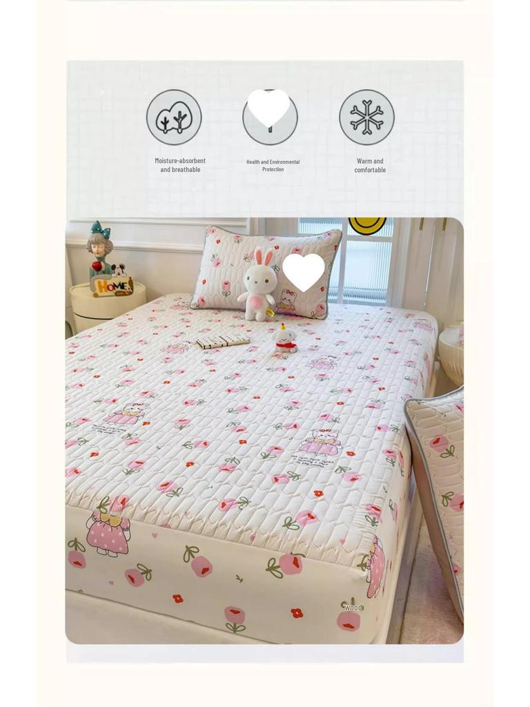 G5Z Quilted Fitted Sheet Set: Anti-Dust Bed Cover & Mattress Protector