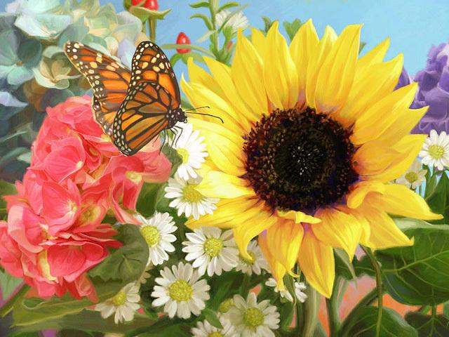 5D DIY Алмазная картина Подсолнух, полная дрель, круглая рукоделие, художественная Алмазная вышивка, набор для вышивки крестом, украшение дома