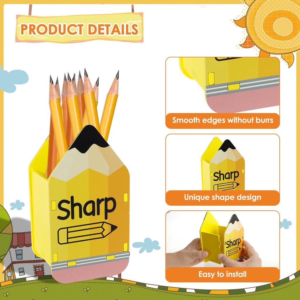 3 шт. Деревянный держатель для ручек Детский настольный ящик для хранения карандашей и ластиков Для студента Офисный Многофункциональный органайзер для канцелярских товаров