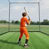 Baseball Batting Cage, 10668 x 3200 x 3100mm Freestanding Portable Batting Cage, Hitting Cages with 45-Ply Knotted HDPE & Long Positioning Ropes,
