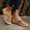 Toe Hollow Thick Bottom Wedge Slippers Women's Large Size Beach Sandals Sloped Sandals