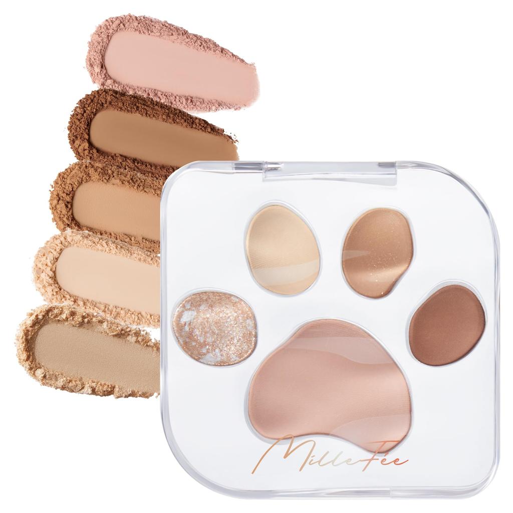 Палетка теней для век MilleFee Meow Paws (02 Каприз) Косметика для макияжа глаз Cat 5-Color Тени для век Блеск MilleFee Paw Палетка