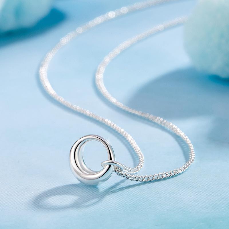 Простые геометрические круги кулон ожерелье ключицы цепь индивидуальность мода дизайн аксессуары ювелирные изделия девушки подарок