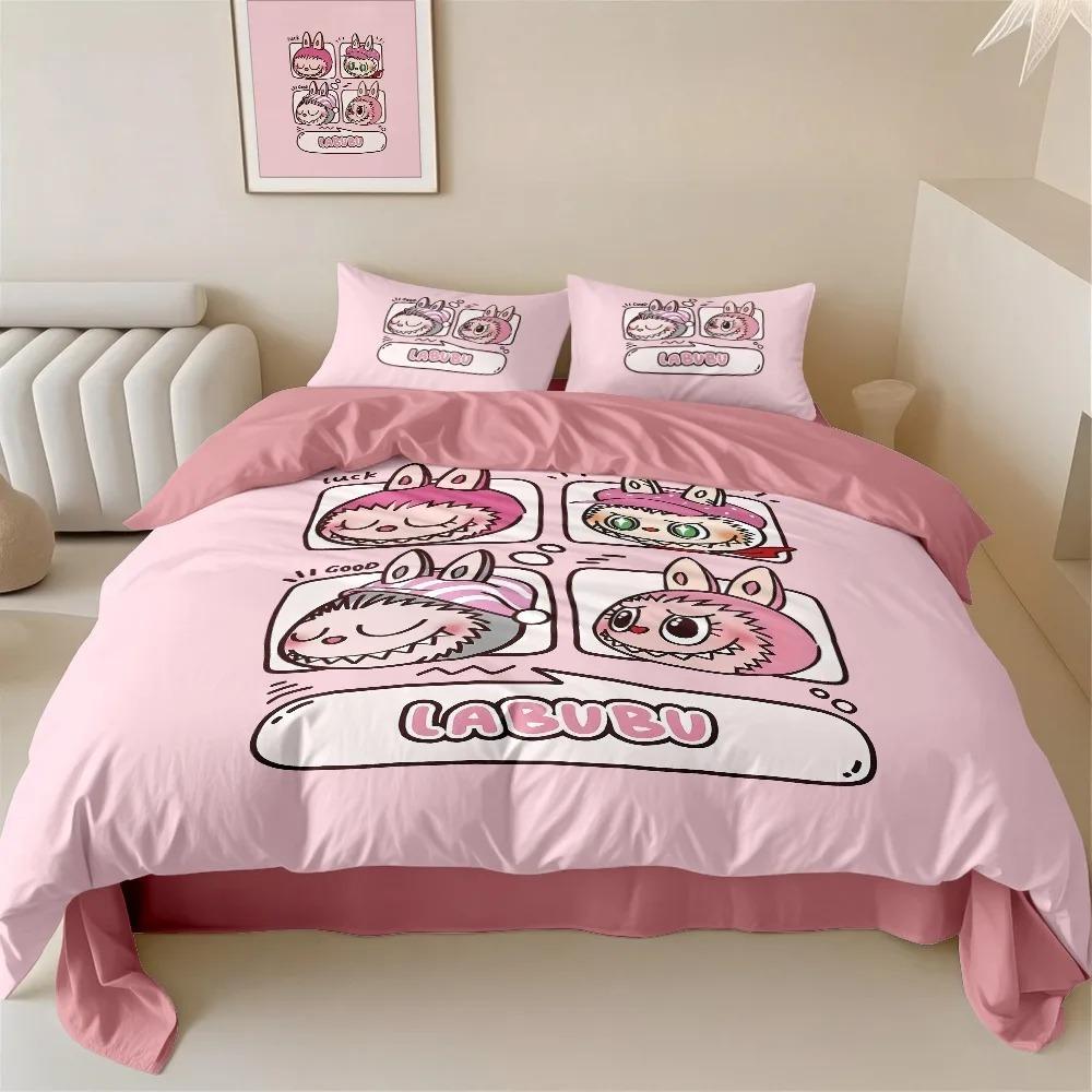 Милый комплект постельного белья бубу из 2/3 предметов для спальни, Детский подарок, Подростковый, Взрослый, Микрофибра, Двуспальная кровать, Пододеяльник на молнии, Декор для комнаты