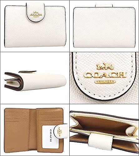 Coach Кошелек F06390 6390 Chalk 2 Cross Grain Leather Кошелек среднего размера с угловой молнией [Coach] (двойной) Женский [Продукт Outlet] [Бренд] [Товар]