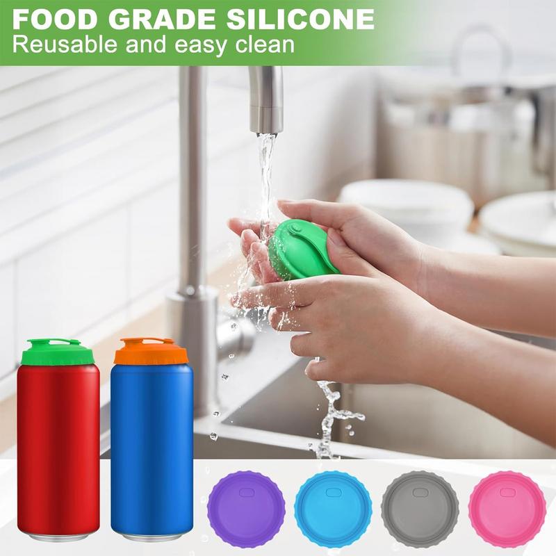 6pcs Silicone Soda Can Lid Reusable Can Stopper For Soda Beer Drinks Juice C Oke Beverage Cap Cover Fits Standard C Oke Can