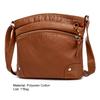 Shoulder Bag Solid Color Large Capacity Vintage Simple Multi-pockets Women Sling Bag