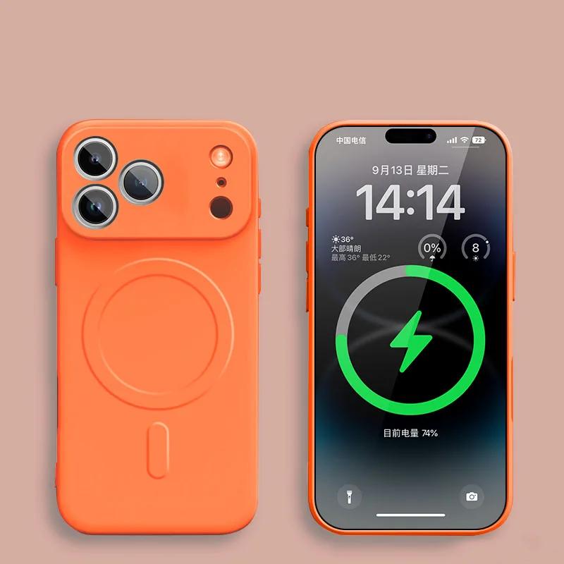 Для iPhone 17 Pro Max 17 Air 17Pro Чехол Магнитная крышка для Mag-safe Жидкий силикон Бархатная подкладка Всесторонняя защита камеры Накладка