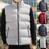 Men Waistcoat Stand Collar Sleeveless Zippered Pockets Solid Color Vest Coat Thickened Warm Windproof Vest Outwear