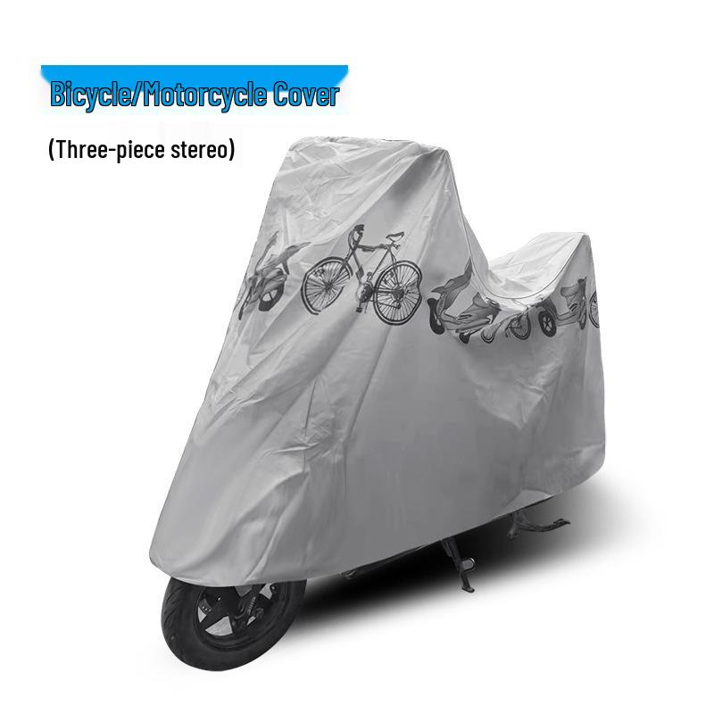PEVA Single Layer Rain and Sunproof Cover for Motorcycles, Electric Vehicles, and Bicycles with Logo Print