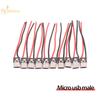 НОВЫЙ 10 шт. 2-контактный Micro USB штекер с кабелем 2-контактный паяный штекер Прямой для зарядного порта мобильного телефона Зарядное гнездо