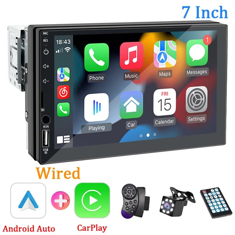 Car Radio 1 Din Carplay Android Auto Multimedia Player HD 7‘’ Touch Screen FM AUX Input Bluetooth MirrorLink Universal Autoradio