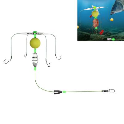 Противозакручивающийся набор для ловли с кормушкой и поплавком, рыболовная леска, набор для фидерной ловли, крючок-ловушка с 4 крючками, поплавок, кормушка для наживки, клетка для приманки