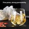 100 шт., пакеты для заварки чая, одноразовые, термостойкие, пищевые, без BPA, с плотными отверстиями, уплотнительный фильтр на шнурке, пустые пакеты для травяного чая, товары для дома