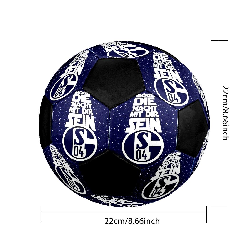 Schalke 04 Indoor Soccer Ball Colorful Machine Stitched PVC Size 5 Team Training Competition Ready Durable High-Bounce Cool Sports Gift