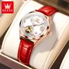 OLEVS Brand Watch Diamond Hollow Mechanical Table Waterproof Night Ladies Watch Female Watch