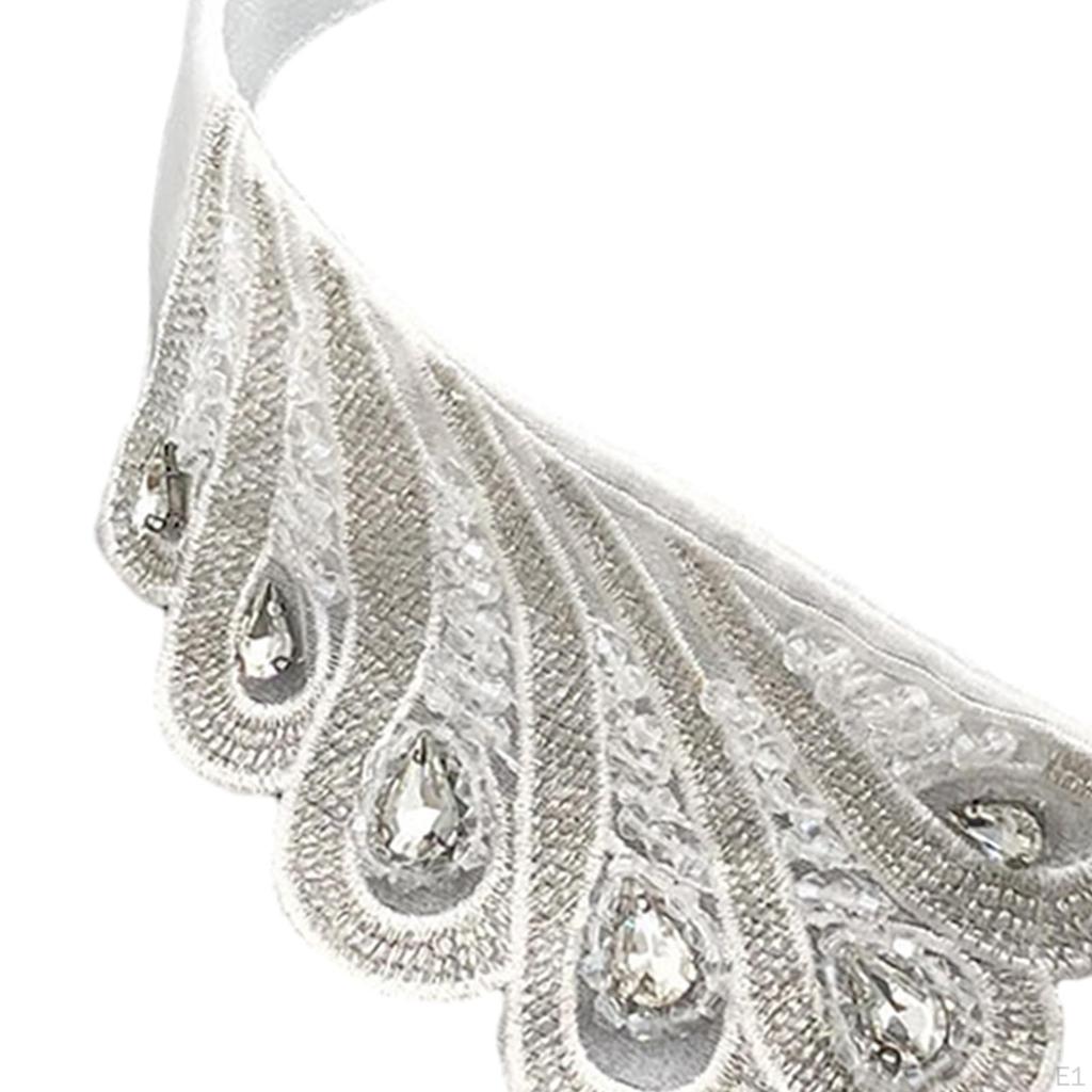 Кружевная рубашка с ручным бисером, колье с лацканами, повседневная сетчатая съемная блузка для платьев, тематическая